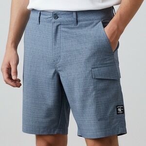 Vans Vanphibian Mens Blue Heather Hybrid Board Shorts Cargo 40 skate surf beach